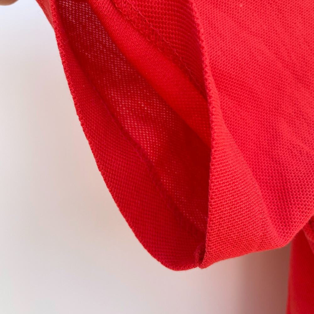 Vintage 80s JCPenney Fox Knit Polo XS-S Red Preppy Academia Minimalist Tennis - Picture 6 of 9